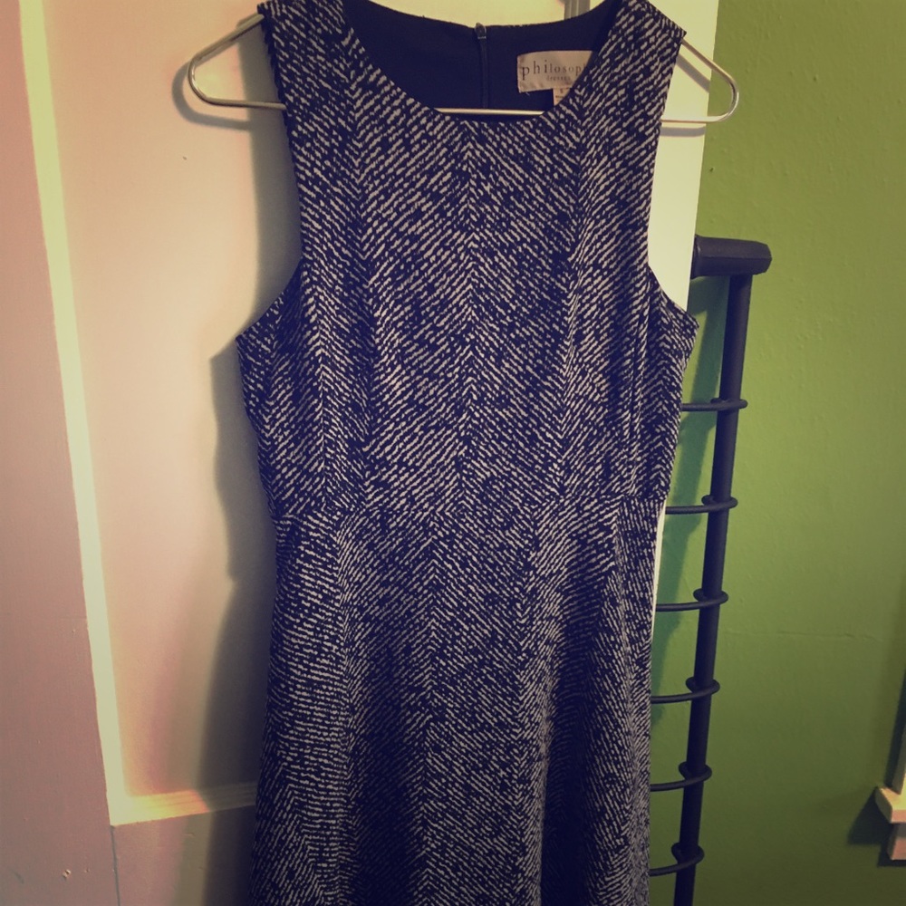 Philosophy herringbone fit and flare dress